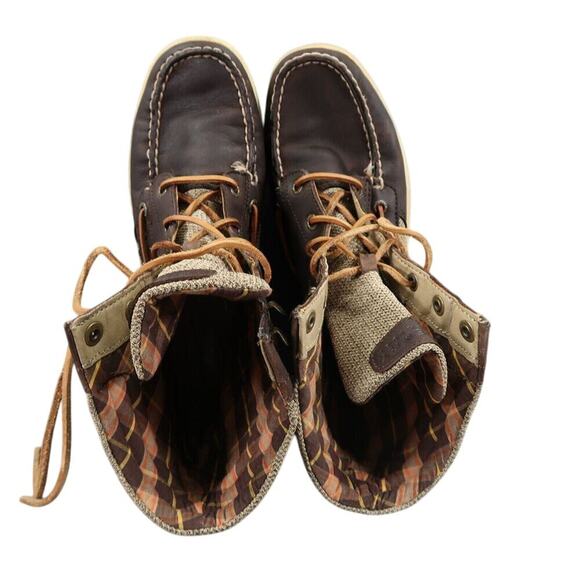 Sperry Shoes Womens 7.5 Boots Hikerfish Lace Up Moc Toe Leather Top Sider Brown - Picture 9 of 15